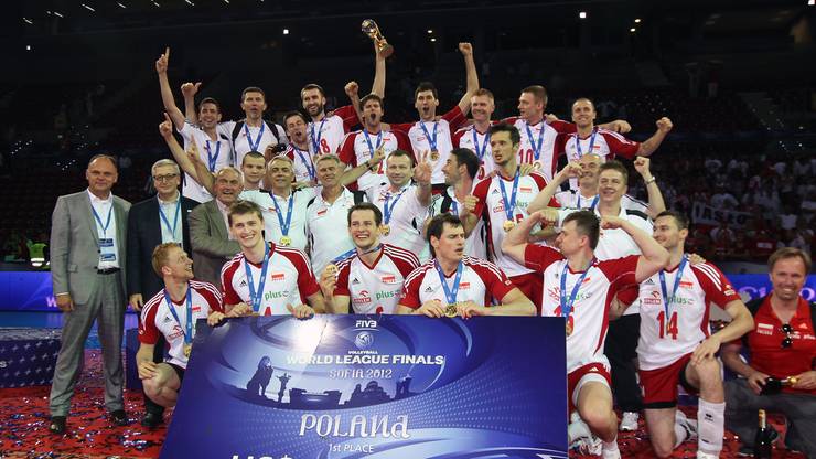Reprezentacja Polski po zwycięstwie w Lidze Światowej w 2012 roku