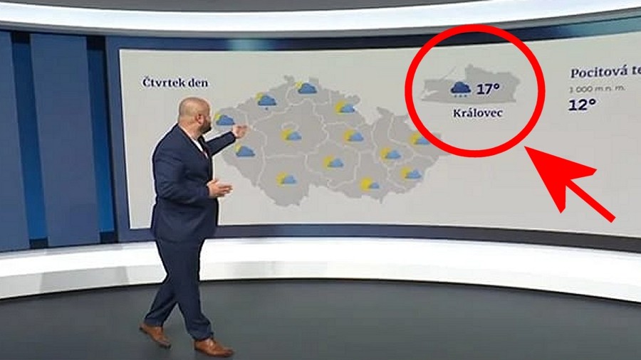 Prognoza pogody dla Kaliningradu w czeskiej telewizji. Fot. Twitter.