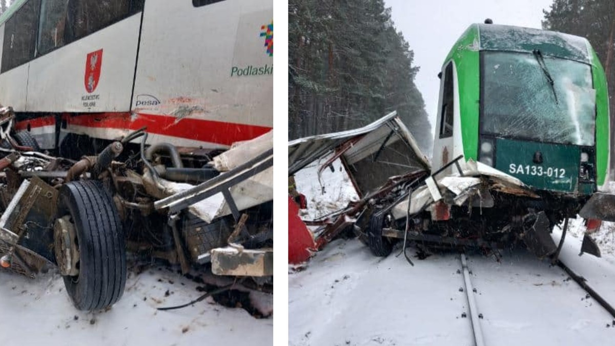 Podlaskie: Pociąg Polregio zderzył się z ciężarówką. Nie żyje 40-latek