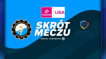 Logo ITA TOOLS Stal Mielec, napis SKRÓT MECZU, logo LOTTO Chemik Police oraz logo Tauron Liga.