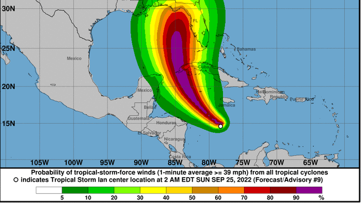USA: Floryda w obliczu kataklizmu. Tropikalny sztorm Ian przybiera na sile. Ogłoszono stan wyjątkowy