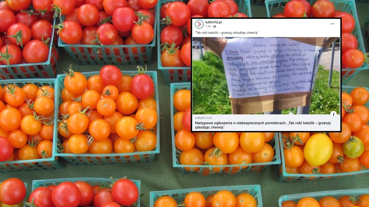 Lublin: Zaskakujące ogłoszenie w sprawie pomidorów. Autor odwołuje się do wiary