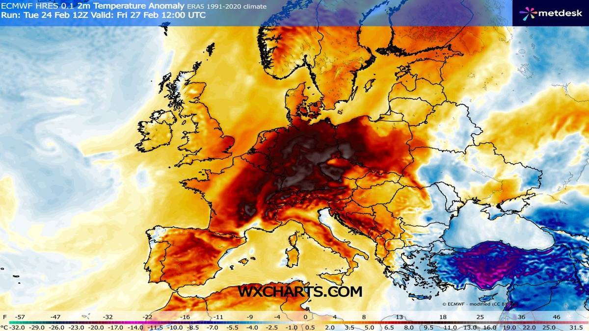 Prognoza IMGW: koniec lutego przyniesie wyjątkowo ciepłą pogodę w Polsce
