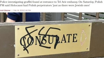 Swastyki na bramie polskiej ambasady w Izraelu. Policja wszczęła śledztwo