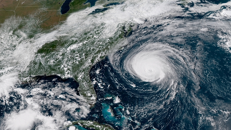 Zdjęcie satelitarne Huraganu Florence. Fot. NASA / NOAA.