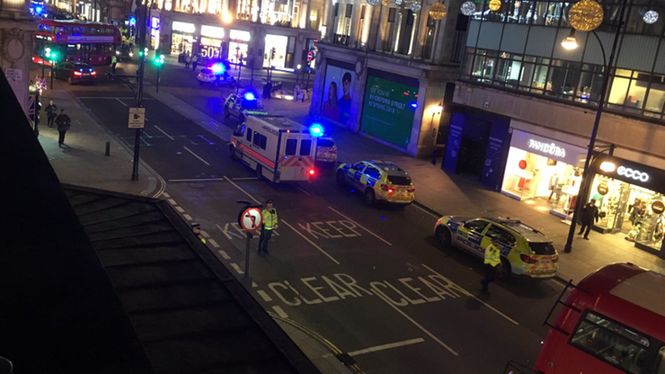 Ewakuacja Oxford Street w Londynie. Policja nie znalazła dowodów na to, iż padły strzały