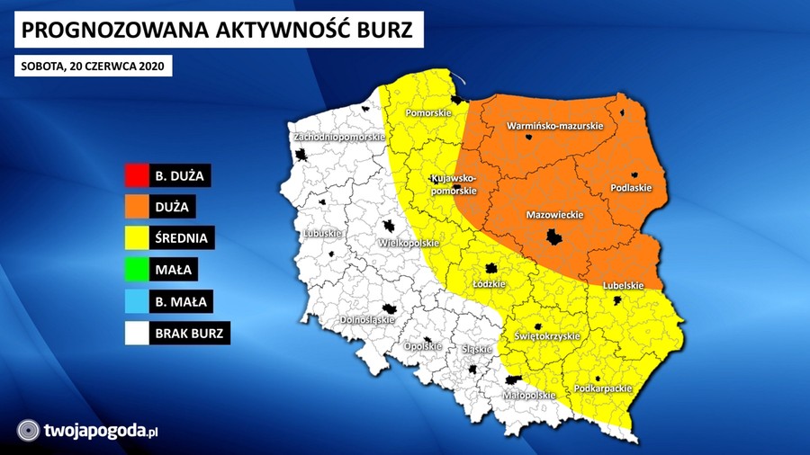 Uwaga! Ostrzeżenie przed burzami
