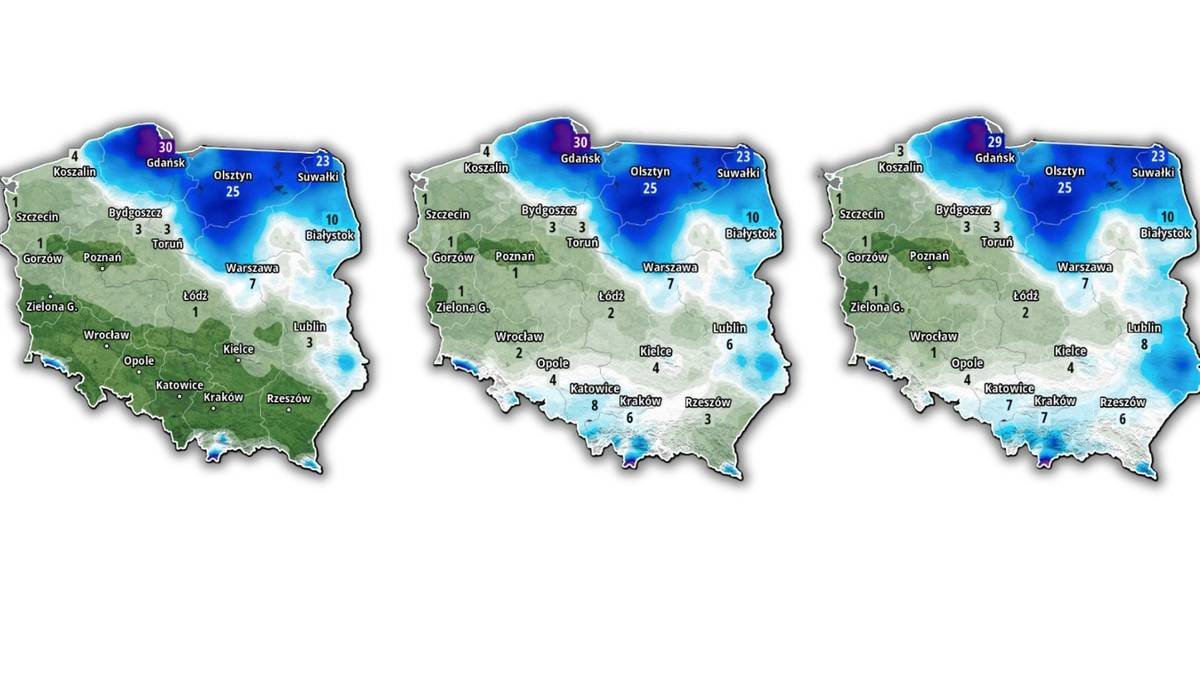 Na początku przyszłego tygodnia miejscami grubość pokrywy śnieżnej może się zwiększyć o kilka centymetrów