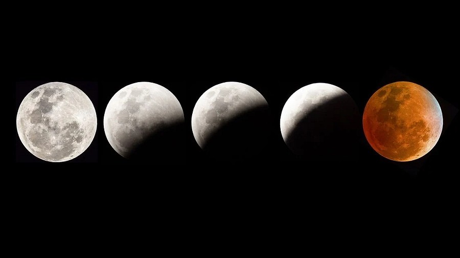 Koleje fazy zaćmienia Księżyca. Fot. Pixabay.