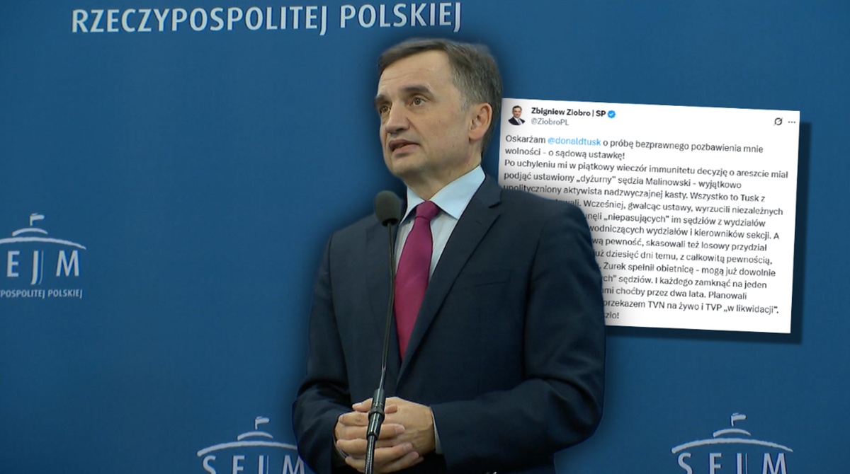Zbigniew Ziobro: Oskarżam Donalda Tuska o sądową ustawkę