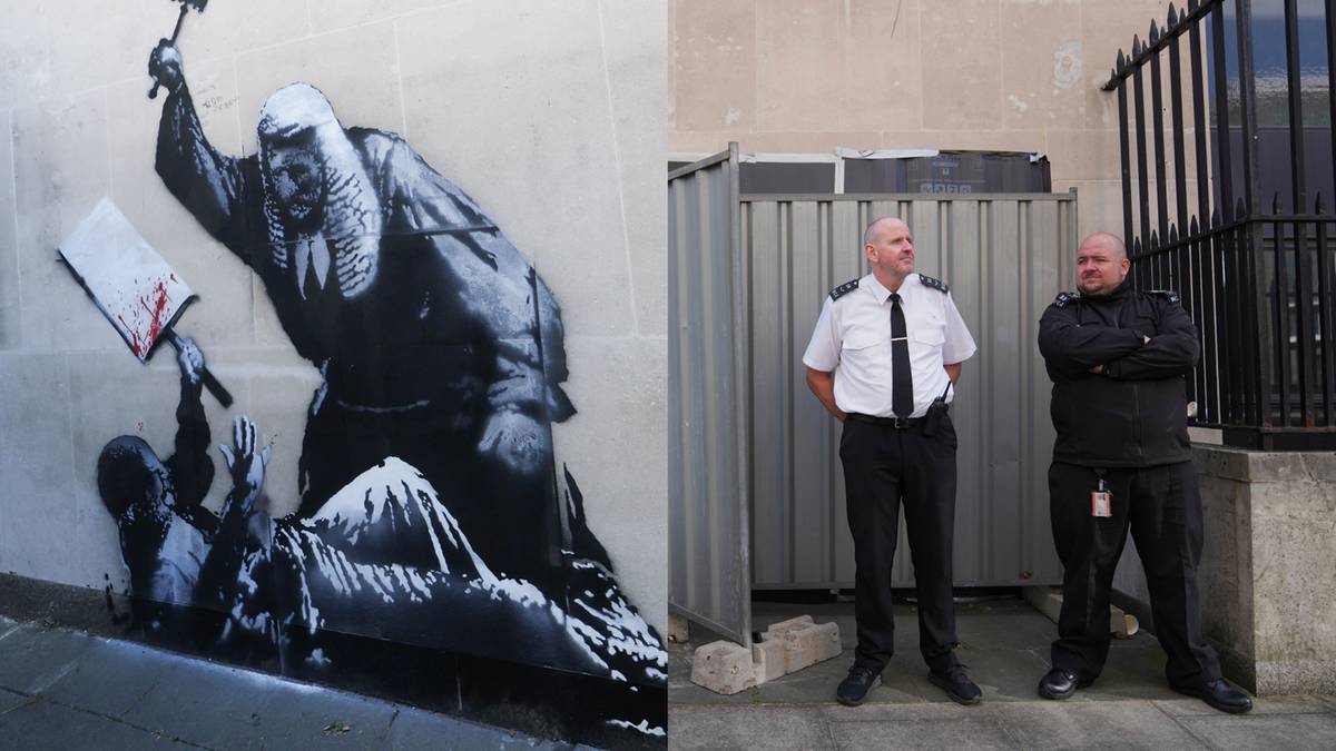 Banksy upomniał się o los protestujących. Jego dzieło zostało ocenzurowane