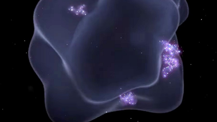 Artystyczna wizja Bąbla Lokalnego. Fot. YouTube / Space Telescope Science Institute.