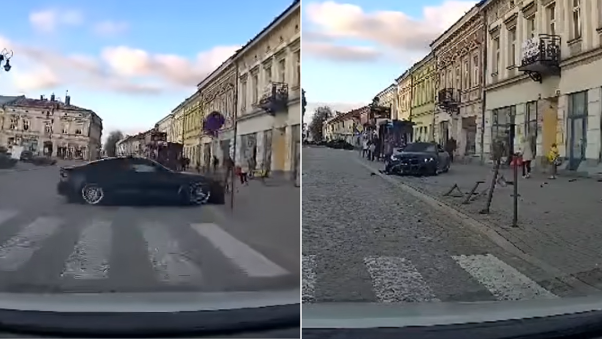 Kierowca BMW wjechał prosto na chodnik. Uderzył w przechodnia