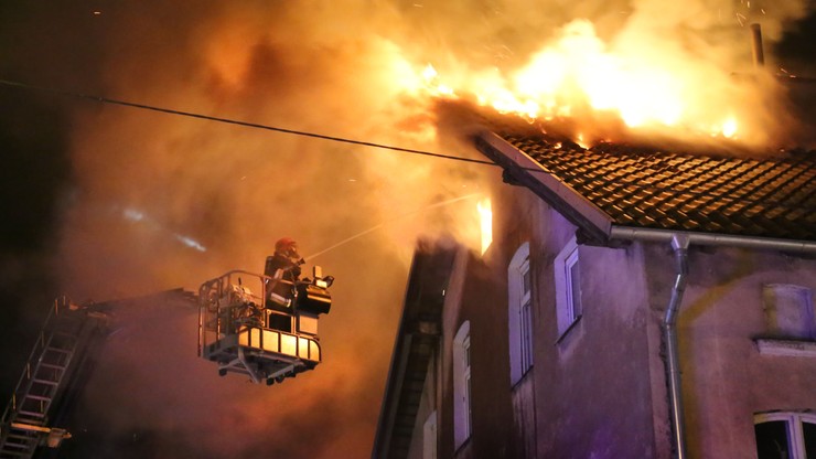 Pożar budynku mieszkalnego w Olsztynie