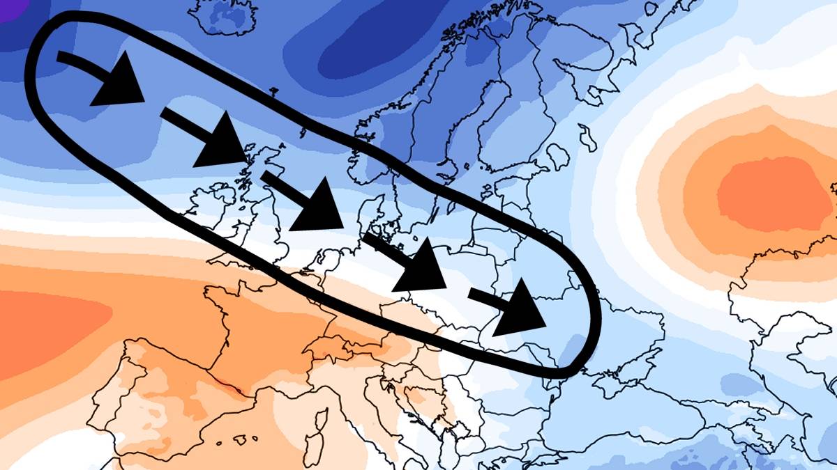 Kierunek wędrówki układów niżowych. Fot. climatereanalyzer.org