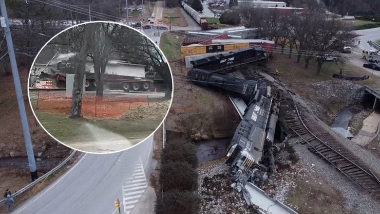 USA: Rozpędzony pociąg uderzył w ciężarówkę. Przewoziła betonową barierę