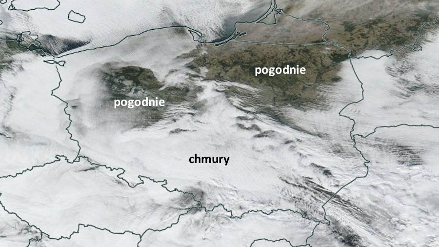 Zdjęcie satelitarne Polski w dniu 13 stycznia 2018 roku. Fot. NASA / Suomi NPP / VIIRS.