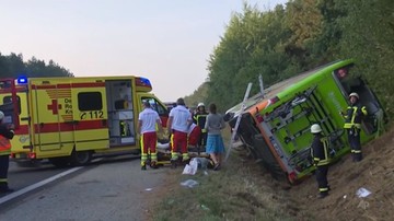 Wypadek autokaru w Niemczech. Kilka osób ma ciężkie obrażenia