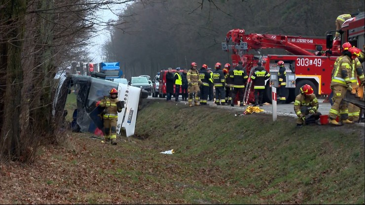Wypadek autokaru na Lubelszczyźnie. Wśród poszkodowanych dzieci