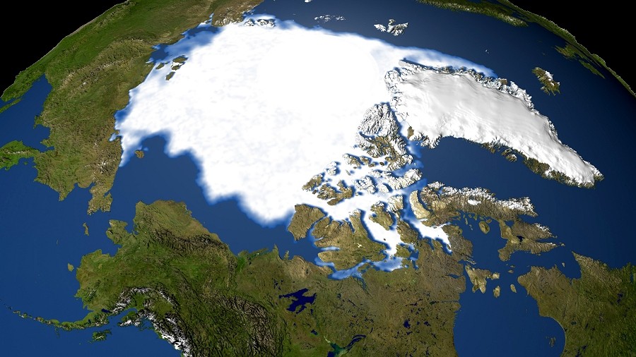 Zdjęcie satelitarne Arktyki. Fot. NASA.