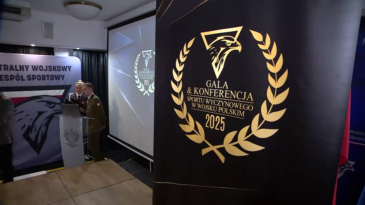 Logo Gali i Konferencji Sportu Wyczynowego w Wojsku Polskim 2025 z orłem i wieńcem laurowym.