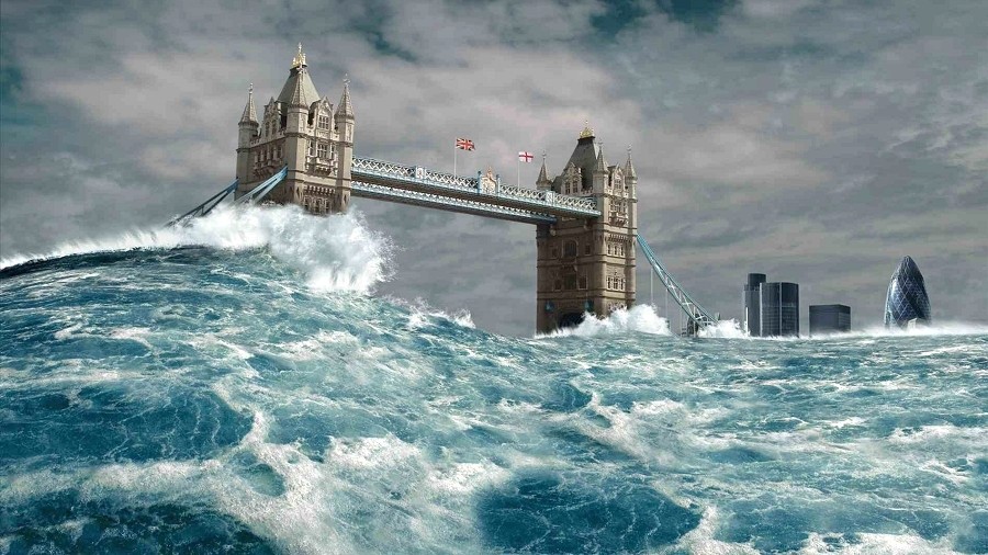 Artystyczna wizja wielkiej powodzi w Londynie. Fot. Pxhere.
