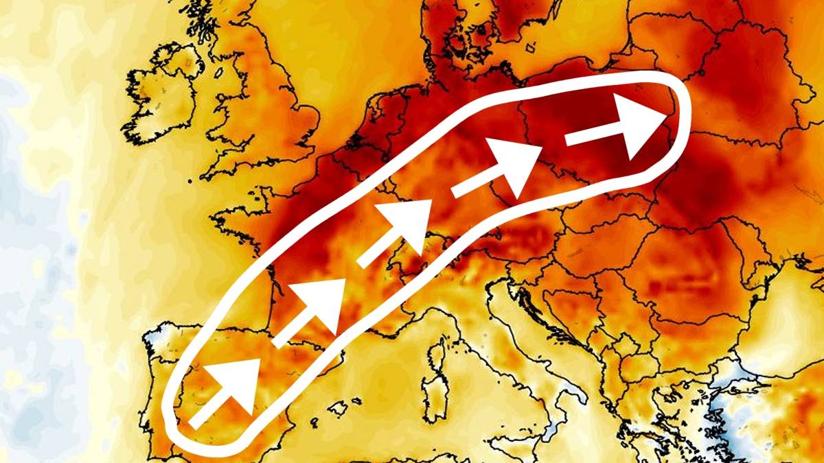 Nad Polskę płynie nadzwyczaj ciepłe powietrze z Hiszpanii. Fot. wxcharts.com