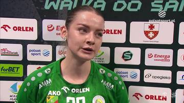 Wiktoria Kostuch, zawodniczka Energa Start Elbląg, w zielonej koszulce sportowej.