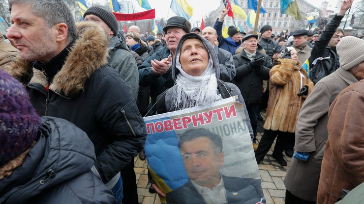 Zwolennicy Saakaszwilego demonstrowali w Kijowie. Domagali się przedterminowych wyborów