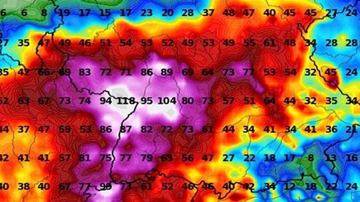 Olbrzymie ilości deszczu spadną w Niemczech. Fot. wxcharts.com
