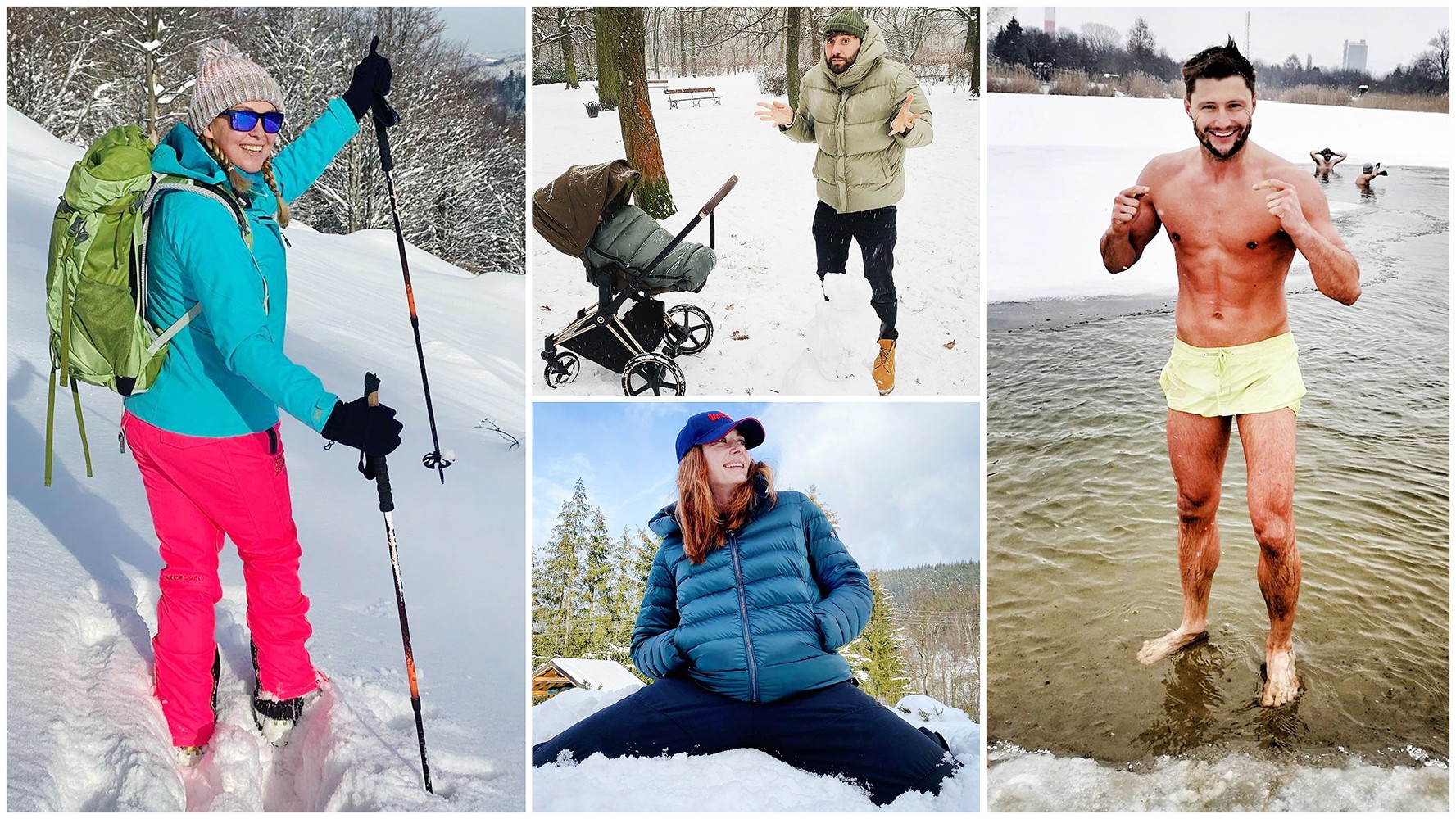 2021-01-18 Zima gwiazd Polsatu: Śnieg, bałwan, narty i morsowanie