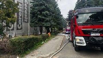 Pożar szkoły podstawowej w Zielonej Górze. Kłęby dymu nad miastem