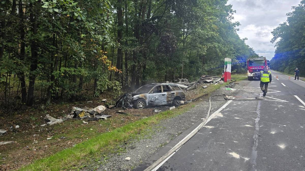 Tragiczny wypadek na Dolnym Śląsku. Samochód stanął w płomieniach
