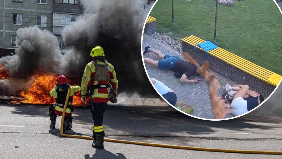 Ludzie rzucili się na ziemię, rozległ się huk. Dramatyczne nagranie z Ukrainy