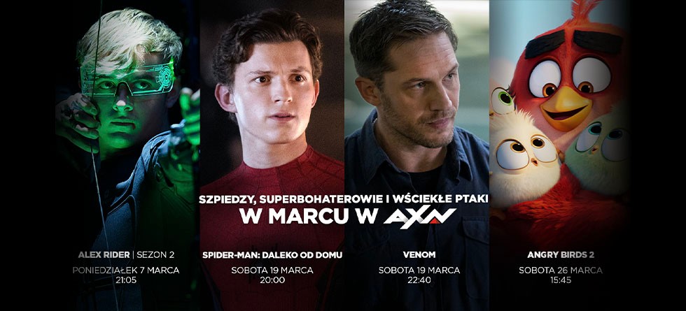 Szpiedzy, superbohaterowie i wściekłe ptaki w marcu w AXN