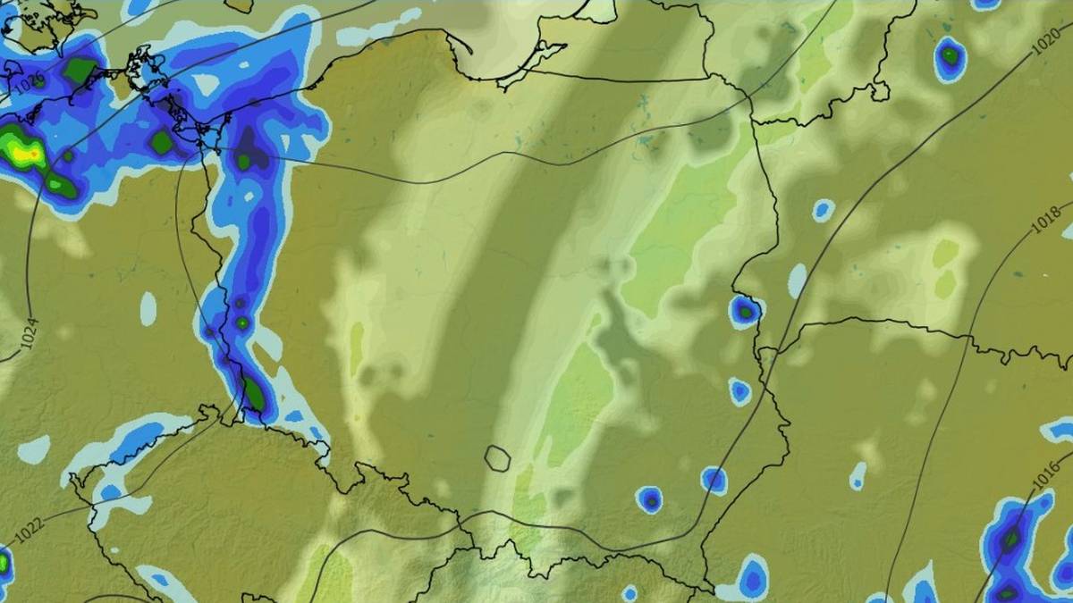 Najwięcej deszczu może spaść w nocy z soboty na niedzielę, jednak nawet wtedy nie będą to zbyt intensywne opady