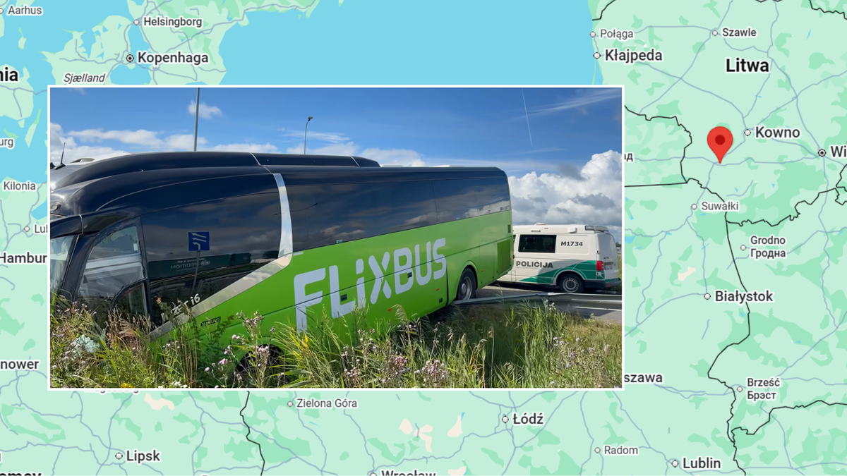 Jechał z Warszawy do Tallina. Wypadek autobusu na Litwie, są ranni
