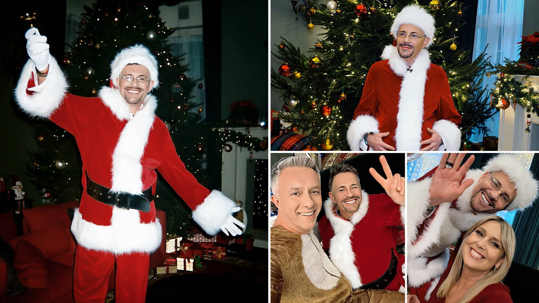 Krzysztof Ibisz w roli Świętego Mikołaja. Życzenia dla widzów