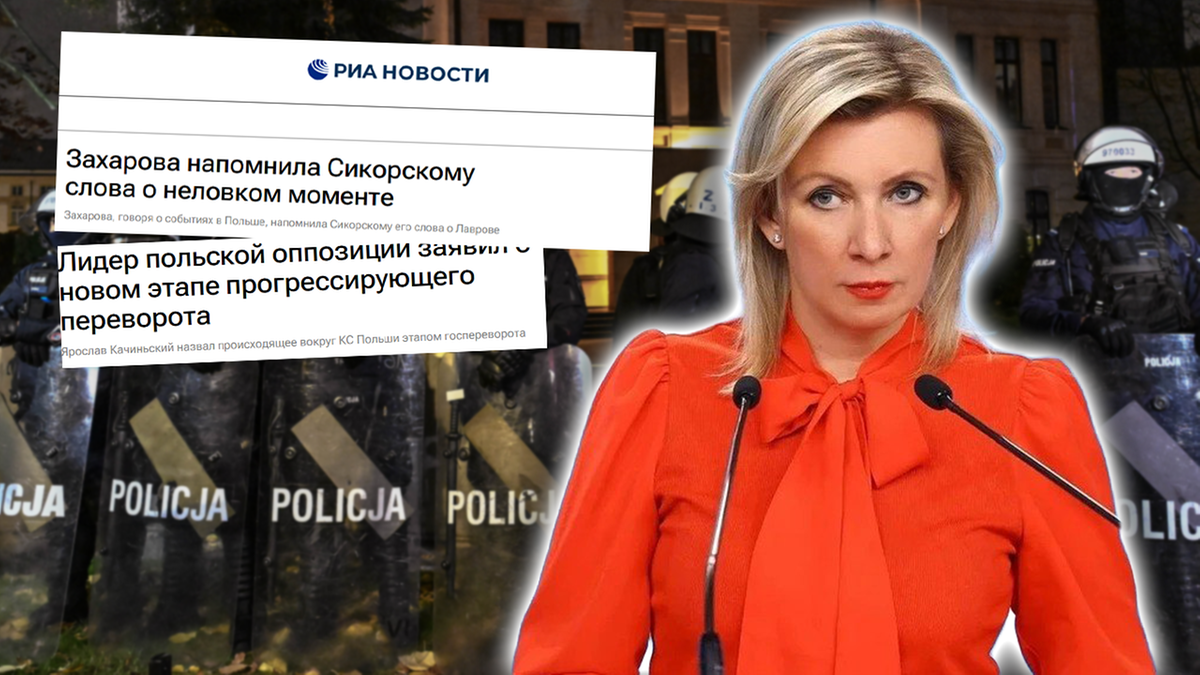 Moskwa reaguje na wydarzenia w Polsce. Zacharowa kpi z Sikorskiego