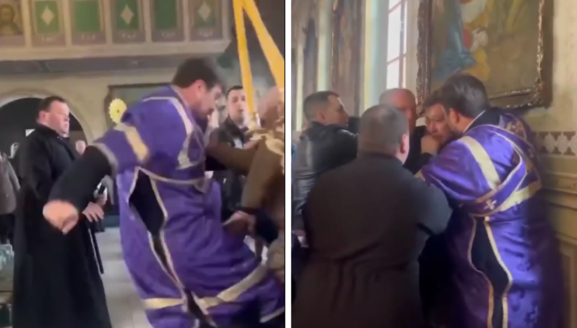Ukraina. Żołnierz wszedł do cerkwi i zadał pytanie. Został pobity przez moskiewskich duchownych