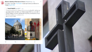 Francja. Pomnik św. Jana Pawła II oblany farbą