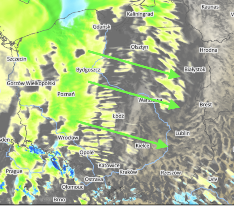 fot za: mapy.meteo.pl (UM, 1,5 km), opracowanie własne