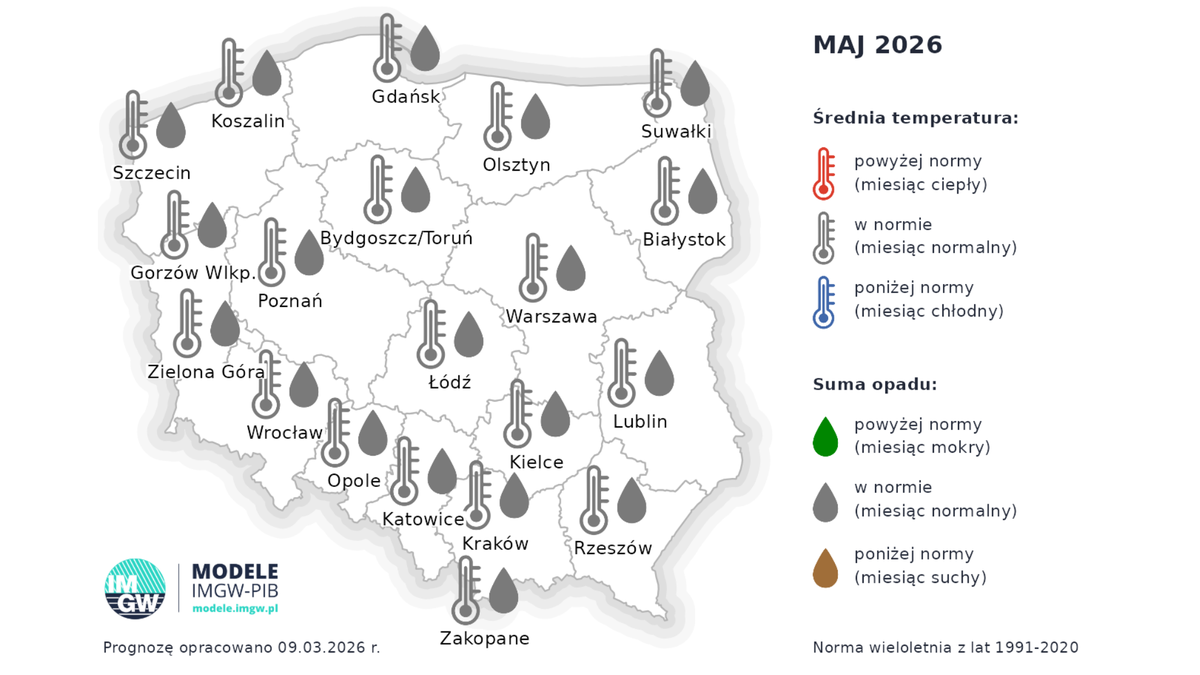 Pogoda w maju będzie typowa dla tego miesiąca - prognozują synoptycy IMGW