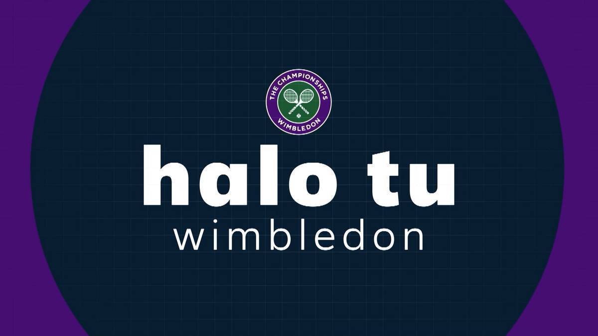 Logo The Championships Wimbledon nad napisem "halo tu wimbledon"