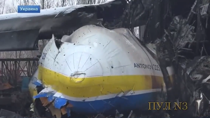 Wojna w Ukrainie. Pierwsze zdjęcia zniszczonego największego samolotu świata