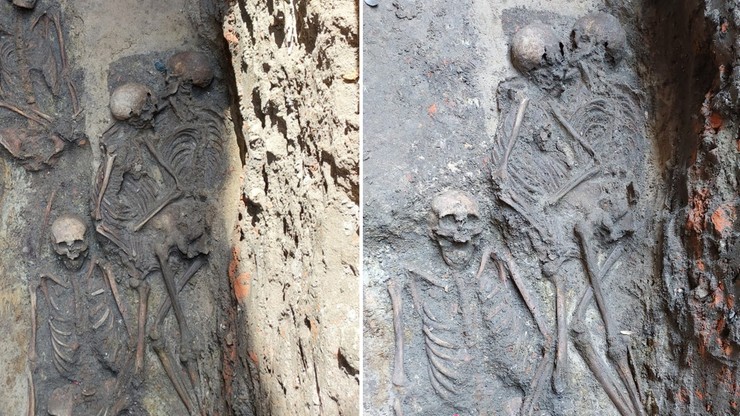 Opole. Dwa wtulone w siebie szkielety w ścianie katedry. Nietypowe odkrycie archeologów