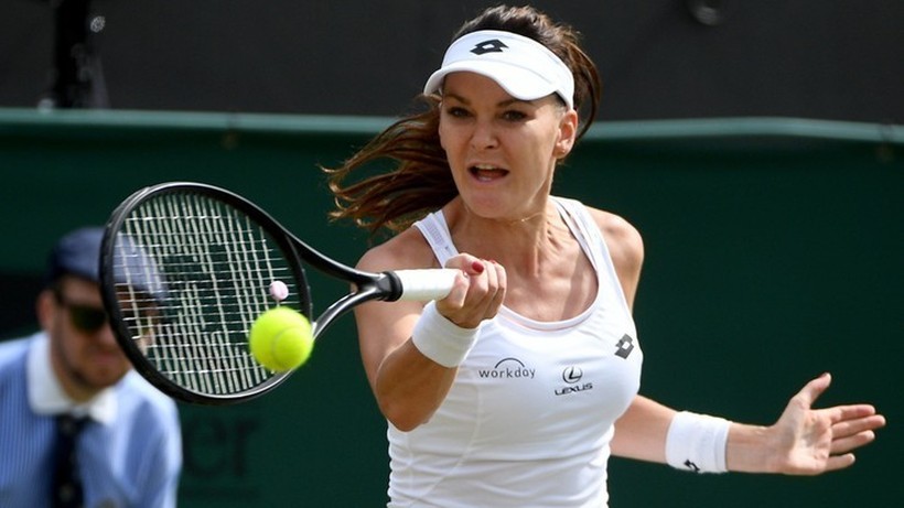 Agnieszka Radwańska zagrała z najstarszym tenisistą na świecie