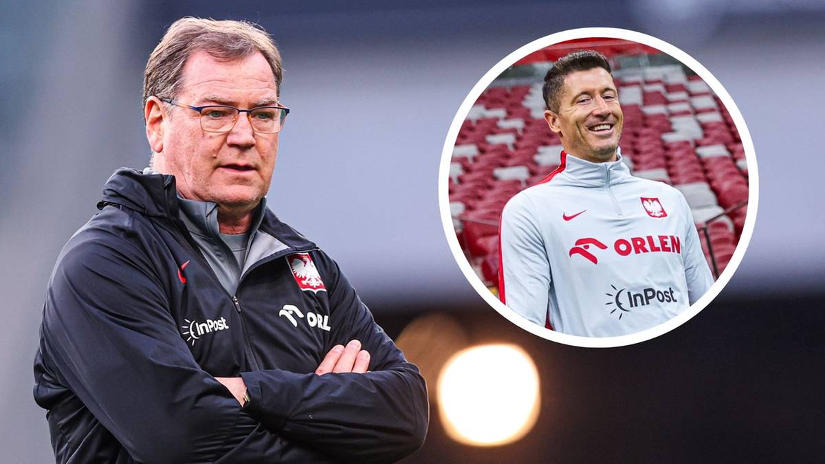 Portret Jana Urbana i Roberta Lewandowskiego w stroju reprezentacji Polski.