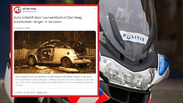 Eksplozja auta na polskich tablicach rejestracyjnych w Holandii. Policja: to mogła być bomba