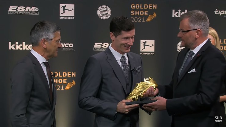 "Złoty But" dla Roberta Lewandowskiego. Piłkarz odebrał nagrodę